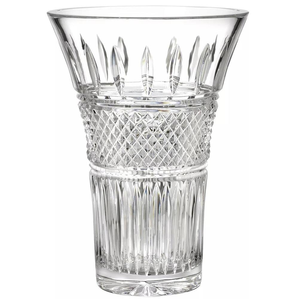 Waterford Irish Lace 10" Crystal Vase – Handcrafted Clear Cut Glass